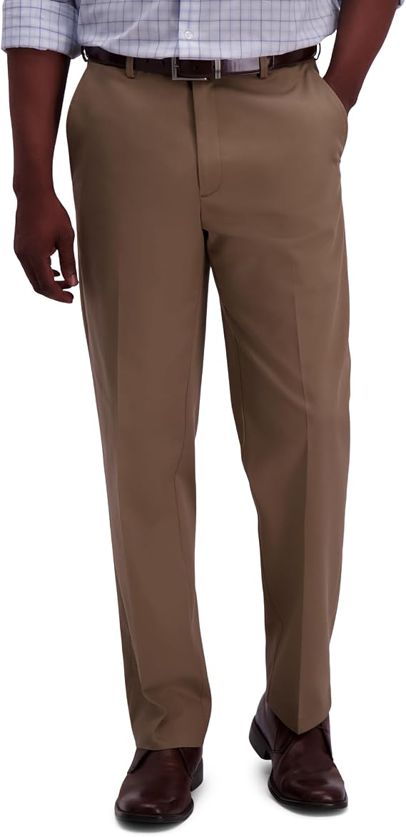 Haggar Men's Premium No Iron Khaki Classic Fit Pleat Front Regular and Big &amp; Tall Sizes Casual Pants
