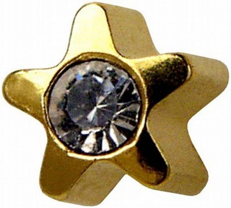 Studex Regular 4mm Star and Crystal Centre Gold Plated Ear Piercing Stud Earrings