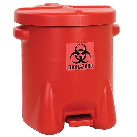 Eaglestar Eagle Mfg 947BIO 14 Gallon Safety Biohazardous Waste Can, Red