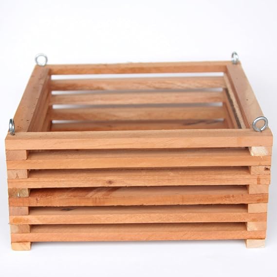Teakwood 10" Square Wooden Orchid Basket Vanda Baskets - Premium Orchid Planters for Vandas, Cattleyas, Bromeliads, and More