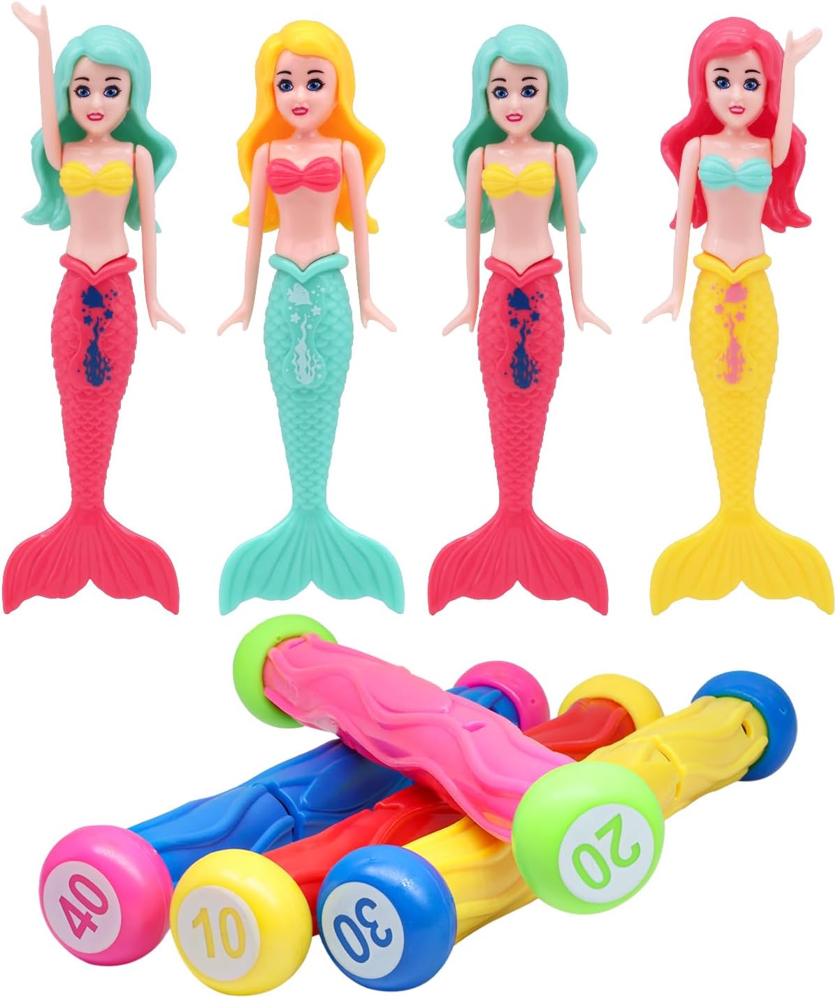TOPWAYS Pool Diving Toy Set 4 Diving Crab Diving Torpedoes Swimming Underwater Pool Training Toys Diving Games Training Children's Gifts (4PCS Crab)