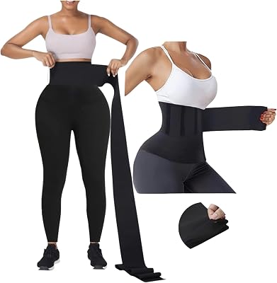 snatch me up bandage wrap waist trainer | Adjustable Shaper Compression Wrap | Black Trimmer Tummy Belt for Women| plus sizes | Invisible shapewear