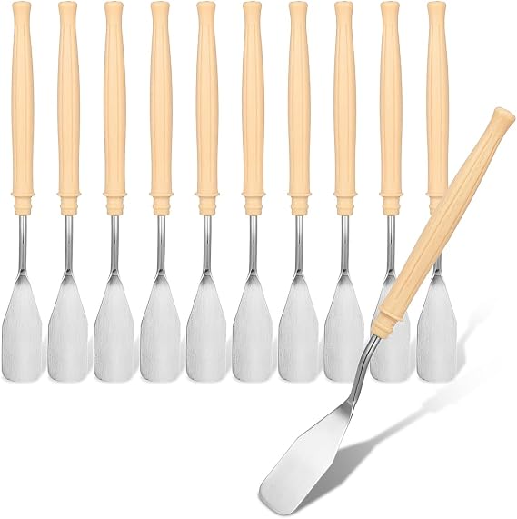 LALAFINA 48Pcs Palette Knife Set Stainless Steel Paint Spatula Pallet Knives Cake Decorating for Color Mixing, Oil, Canvas, Acrylic Painting