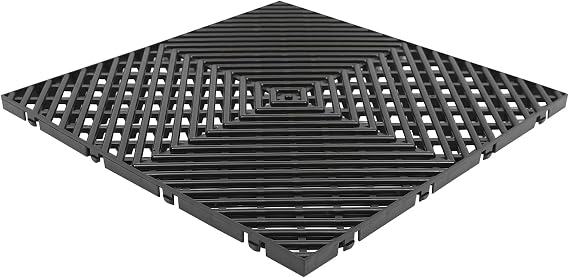Tiles Interlocking, Drainage Tiles 12x12x0.5 Inches, Non-Slip Deck Tiles Outdoor Floor Tiles, Outdoor Interlocking Tiles for Pool Shower Bathroom Deck, 25 PCS Black (25 PCS Black)