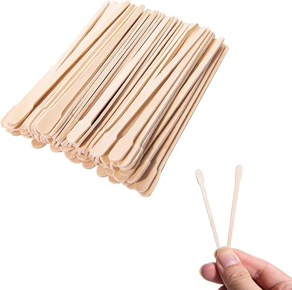 100pcs Small Wax Spatulas Wooden Wax Sticks Eyebrow Waxing Applicators Wood Craft Sticks,Eyebrow Wax Sticks Wax Applicator,Mini Eyebrow Waxing Spatulas for Face and Small Hair Removal Sticks(88mm)