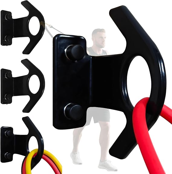 Resistance Band Wall Anchor(3PCS),Resistance Bands Wall Mount for Home Workouts & Yoga Gym,Resistance Band Hooks for Resistance Bands, Stretch Straps & Suspension Trainers (AFG)