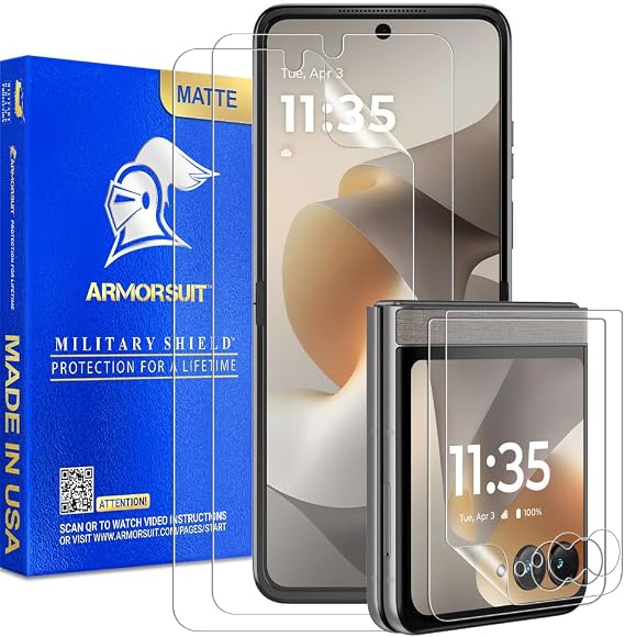 ArmorSuit 2+2 Pack Paper-Feel Screen Protector for Motorola Razr (2026/2025/2024) Case Friendly MilitaryShield Paper-Feel Texture Matte Film - Made in the USA