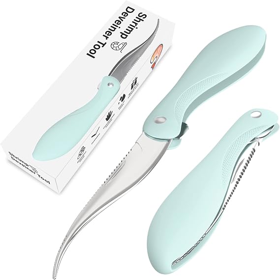Luvan Shrimp Deveining Tool,Shrimp Deveiner with Sharp Stainless Steel Blade and Non-slip Handle,Shrimp Peeling Tool,Essential Tool for Home Kitchen (1 piece)