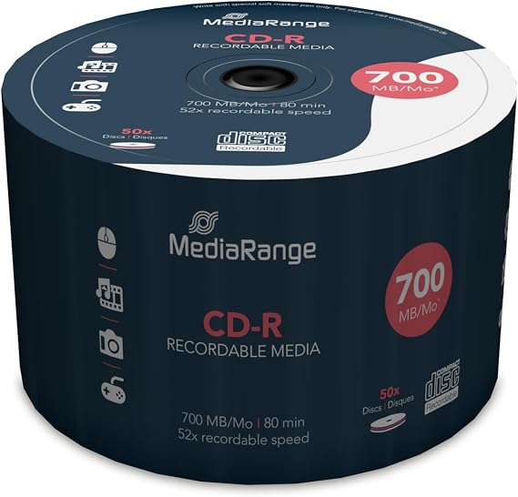 MediaRange MR207 CDR80 700MB 52x (50) Cake Box UV-resistant