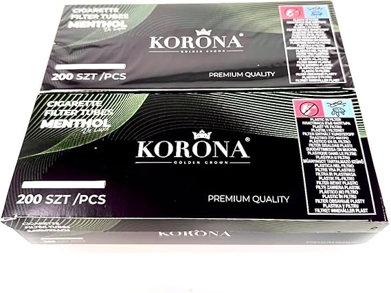 2 x 200 Menthol King-Size Empty Filter Tubes
