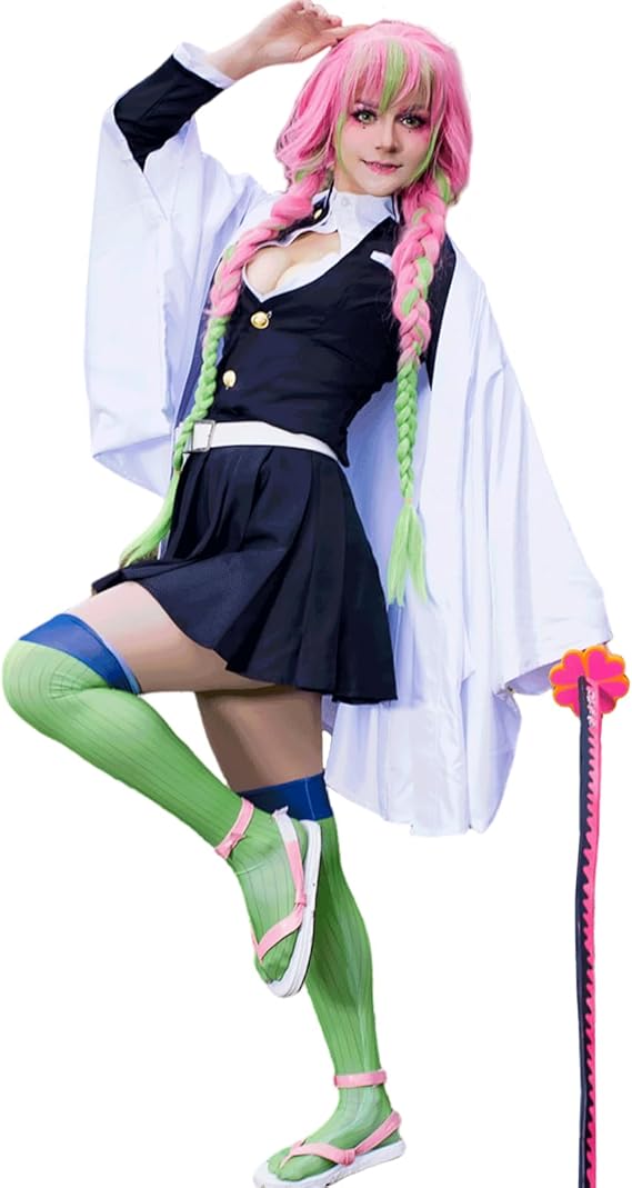 CR ROLECOS Mitsuri Cosplay for Mitsuri Tomioka Giyuu Costume Giyuu Anime Outfit for Halloween