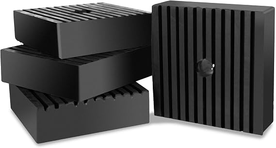 4" x 4" x 1" Shock Pad for Air Compressor or Equipment Solid Rubber,4 Pack