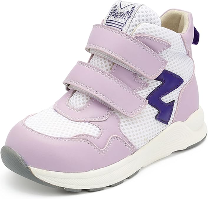 Toddlers Orthopedic Corrective Sneakers for Kids with Arch & Ankle Support,Girls and Boys'High Top Shoes for Flat Foot,Anti-Slip Soles