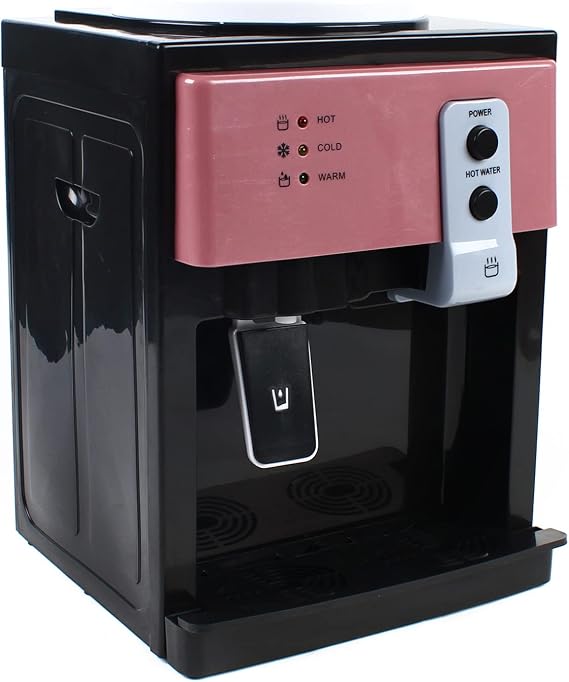 DYNAMI Water Cooler Top Loading Countertop Water Cooler Dispenser, Cold and Hot Water Dispenser,Efficient Cooling/Heating,Holds 3-5 Gallon Bottles,Removable and Easy to Clean (Rose Gold)