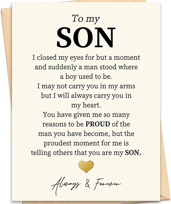 Son Birthday Card, Happy Birthday Card for Son