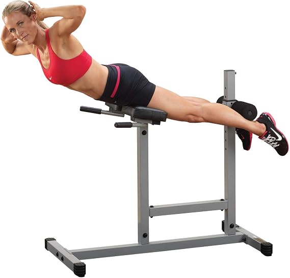 Body-Solid Back Hyperextension Machine for Lower Back Extension, Ab Crunch, Glutes and Hamstrings Exercise, Roman Chair for Abdominal and Core Training, Home Gym Equipment
