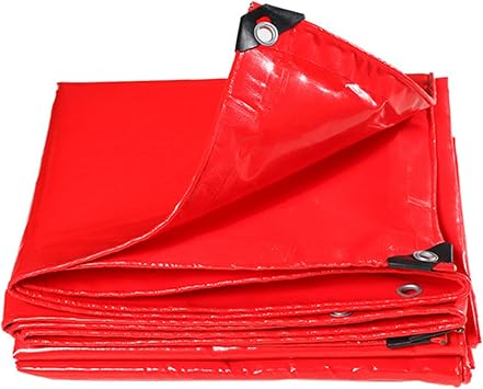 Red Poly Tarp Cover 3x3ft, Tarps Cover Waterproof, Tarpaulin Waterproof Heavy Duty Patio, Rain Snow Dust Wind-Proof, Reinforced Edges, Outdoor Cover and Camping Use
