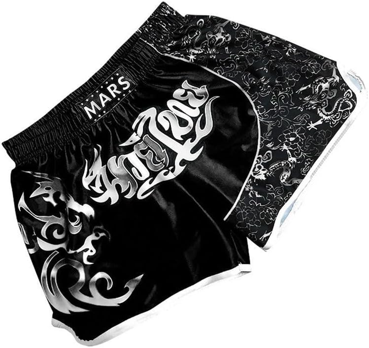 HEARTTOUCH Men's Premium Muay Thai Fight Shorts - Thai Shorts Boxing Shorts Short Thai Boxing Trousers Training Trousers for Thai Boxing Kickboxing S-4XL
