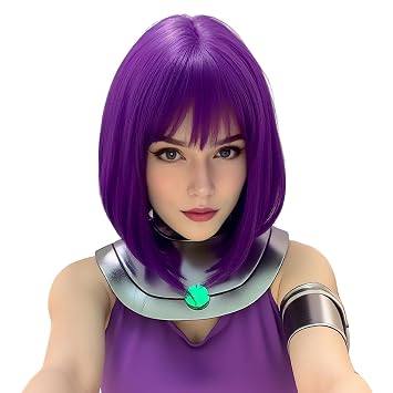 Yamel Neon Purple Wig Bob Wig for Women 12 Inch Colorful Costume Wig for Bachelorette Party Halloween Cosplay Birthday