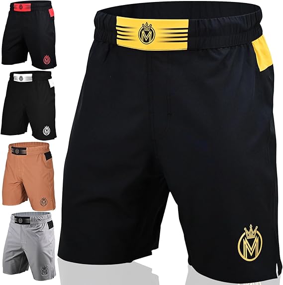 MMA Shorts & BJJ Shorts Men, UFC Grappling Fight Shorts for Boxing, Kickboxing, Muay Thai 7" Cross Training Workout