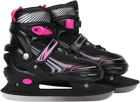 Ice Skates With Adjustable 4 Sizes for Boys, Girls, Youth, Men, Women and Beginners - Hockey Skates