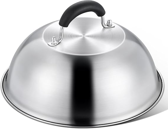 Joyfair 9.8 Inch Stainless Steel Cheese Melting Dome Basting Cover Lid