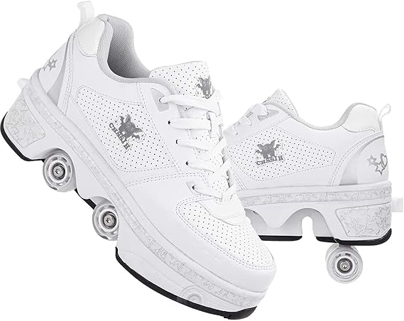 CHSSIH Roller Skate Shoes for Girls, Kids, Women, Men & Adults Retractable Shoes with Wheels | Pop-Out High Roller Skating Shoes That Turn Into Sneaker Skates