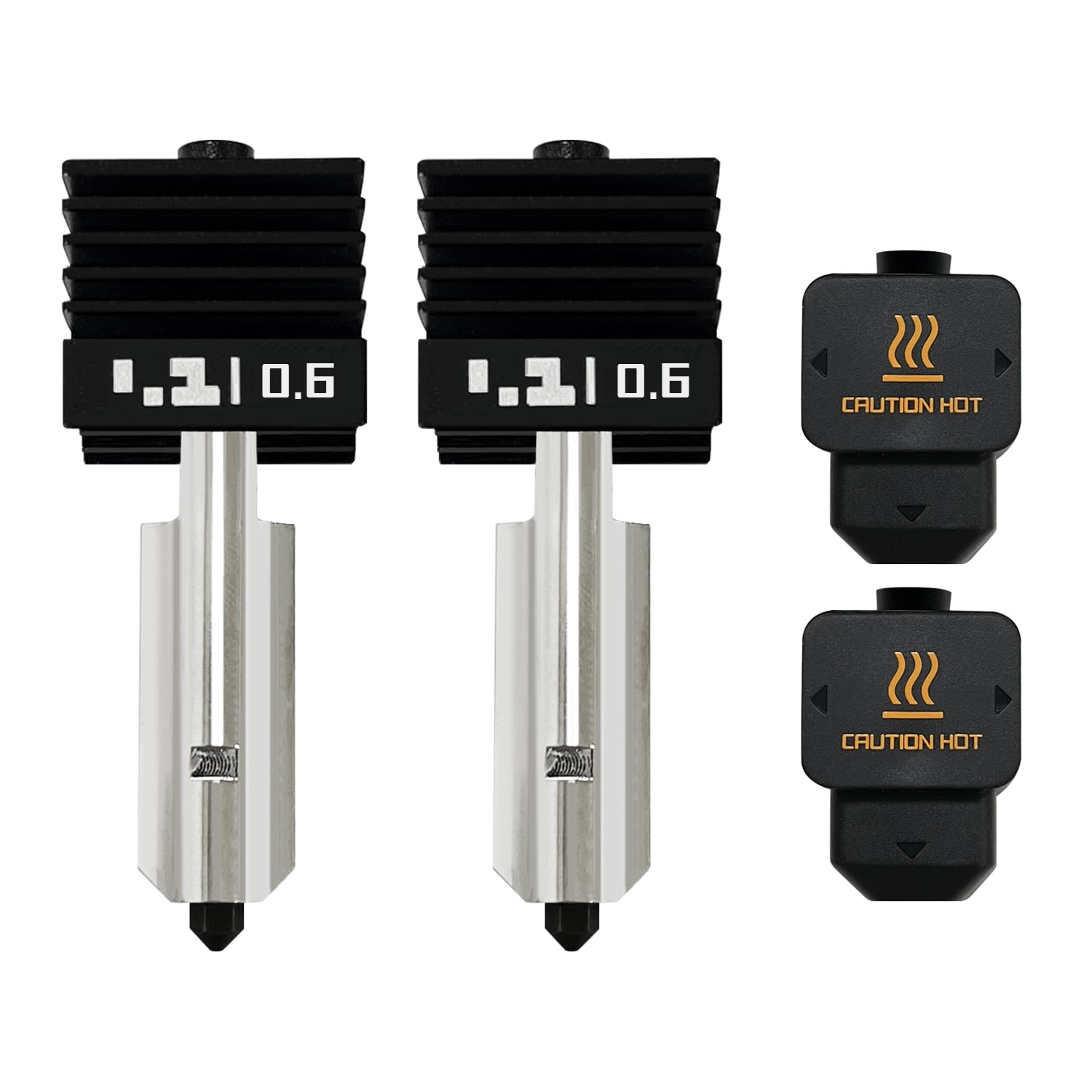 2PK 0.6MM Hotend for Bambu Lab H2D Combo Hardened Extruder Hotend Hot End with Hardened Steel Nozzle Print Head Silicone Sleeve Hotend Replacement for Bambu Lab H2D/H2D Laser Accessories