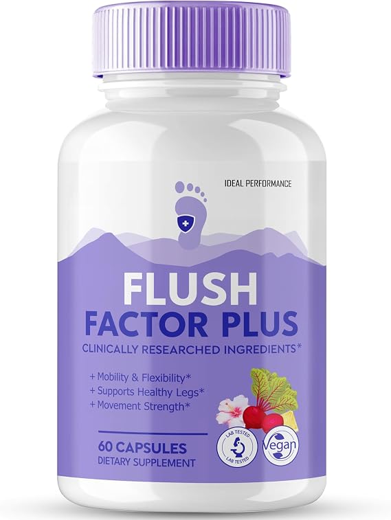 Flush Factor Plus Capsules, FlushFactor Plus Supplement Pills, Flush FactorPlus Maximum Strength, Flexibility & Healthy Legs, FlushFactorPlus Advanced Formula, Flush Factor Plus Reviews (60 Capsules)