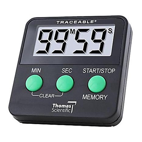 Thomas 5028 Traceable 99m/59s Timer, 0.01 Percent Accuracy, 2-1/2" Width x 2-1/2" Height x 1/2" Depth