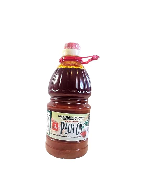 Red Palm Oil 67.63 Fl Oz Pure Red Palm Oil for Cooking Natural African Palm Fruit Oil, Authentic Pure Red Oil for Stews, Sauces, and More, 2 Liter