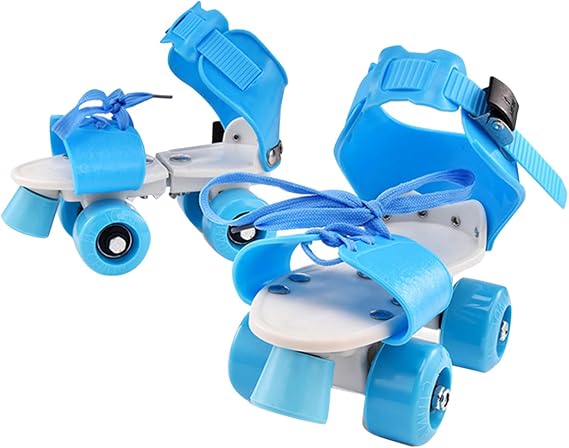 Girls Roller Skates - Quad Wheel Skating Shoes, Beginner Double Row Youth Rollers | Outdoor Child Skating Footwear, Simple Design Easy Wear Skates for Boys, Girls, Daughter, and Son
