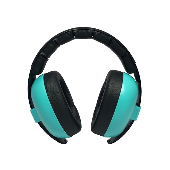 BANZ Baby Hearing Protection Earmuffs - Solids - Lagoon, 0-2 Years | NRR 26dB, Passive Noise Cancellation, Adjustable headband, Sport Event, Concerts, Fireworks, EN 352-1:2020 tested for Europe