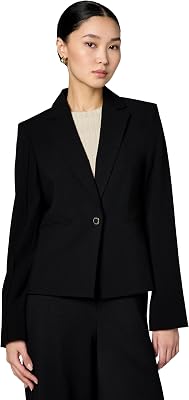 Halston Womens One Button Short Office Workwear Blazer