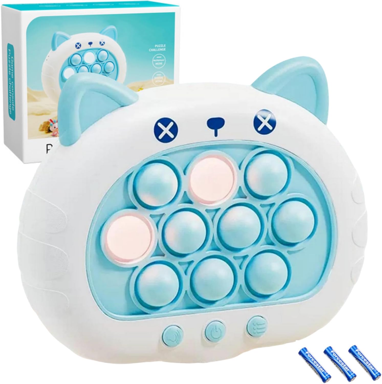 Improved ModelPush Pop Game Electric Light-Up Push Pop Recommended by Educational ExpertsEducational Toy for Elementary School Students Focus Stress Relief Toy Hit the Mole Pop It Toy Push Pop