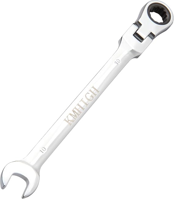 10mm Flexible Ratchet Wrench, Chrome Vanadium Steel Gear Wrench, Reversible Spanner Wrench, Household Garage Tools.(1-Pcs)