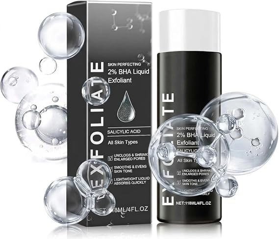 118 ml 2% BHA Liquid Exfoliant for Face &amp; Body for Blackheads Remover | Exfoliating for Wrinkles &amp; Fine Lines, Smooths &amp; Evens Skin Tone for All Skin Types, Enlarged Pores
