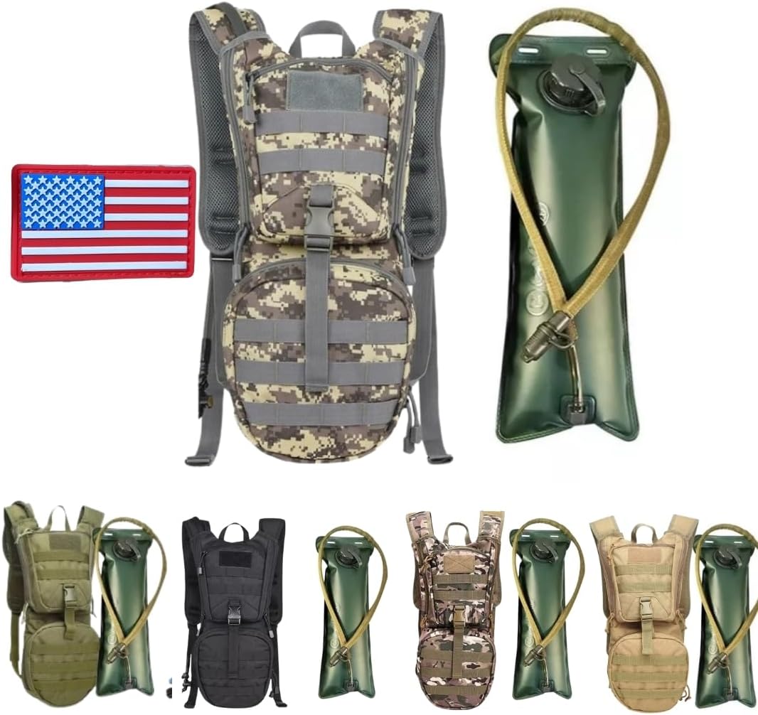 Tactical Hydration Backpack with 3L TPU Water Military Backpack Men Women for Extended Outdoor Adventures Hiking, Cycling, Running Climbing, Hunting, Biking