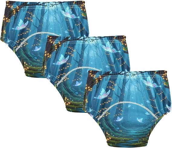 Potty Training Underwear 3 Packs Enchanted Forest Glow Lights Toilet Training Pants for Toddler Girls Boys,