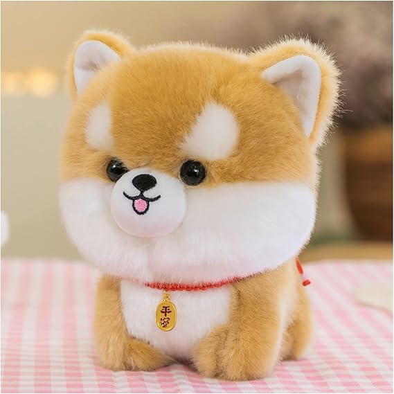 Dog Plush Stuffed Animal,Simulated Plush Toy,Cuddly Plush Pillow Animal,Gifts for boy Girl (Orange, 9.8 in)
