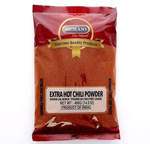 Hemani Extra Hot Chili Powder 400g - Fiery Red Chili for Authentic Spicy Cuisine | Halal Certified | Since 1949
