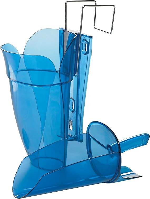 San Jamar Saf-T-Scoop Ice Scoop with Storage Caddy for Kitchens, Restaurants, And Fast Food, Plastic, 64 To 86 Ounces, Blue