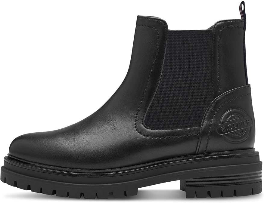 s.Oliver Women's Chelsea Boot, Black, 9.5