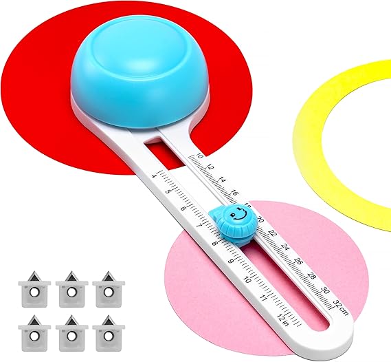 MyLifeUNIT Circle Cutter, Circular Rotary Cutter for Paper Crafts Scrapbooking (Included 6 Blades), Cutting Diameter 4 in to 12.6 in