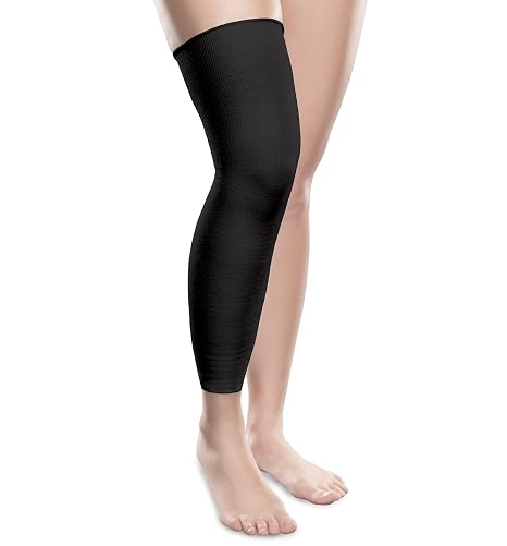18 Inch Knee Interface Tapered Sleeve - Polyester X-Static (Black, 5 Inch x 4 Inch, 1 Sleeve)