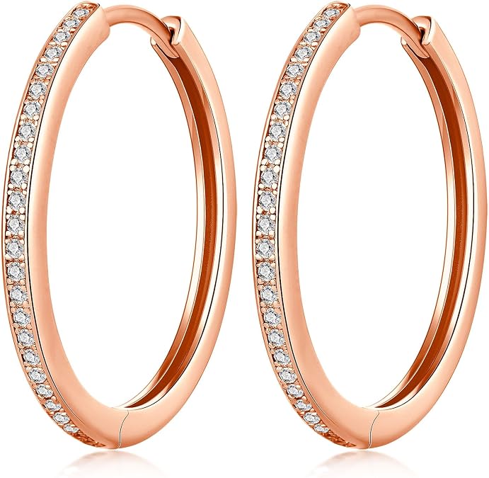 Jiamiaoi 18K White Gold Plated 925 Sterling Silver Hoop Earrings for Women 20mm/25mm/40mm,Silver Hoop Earrings with Pearl Removable