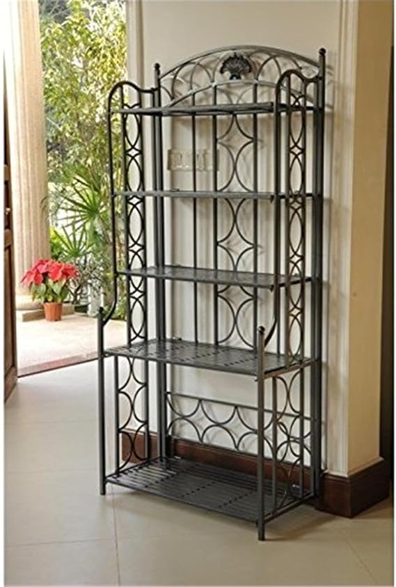 Maykoosh 5 Tier Bakers Rack - Kitchen Storage Shelf Organizer - Metal Display Stand - Pantry Rack - Utility Cart