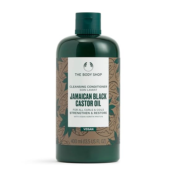 The Body Shop Jamaican Black Castor Oil Conditioner For Curly Hair - Strengthen & Restore With Vegan Keratin Protein - Vegan - 13.5 Fl Oz
