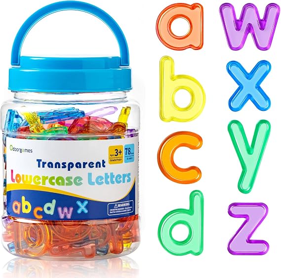 78 Pcs Translucent Lowercase Letters - Light Table Toys | Learning Toys for Light Table Accessories and Manipulatives