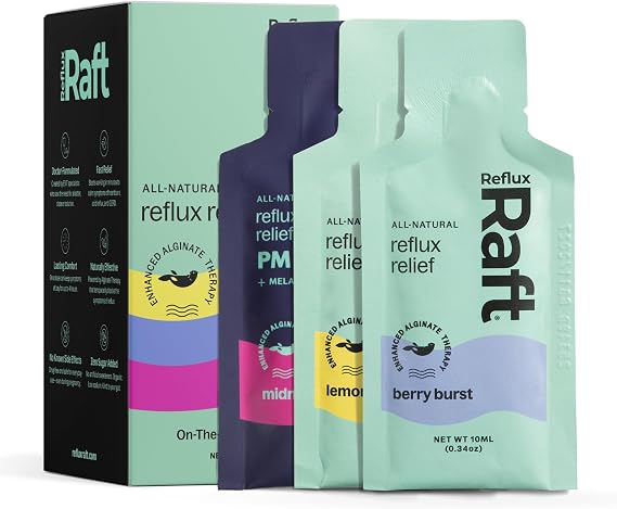 RefluxRaft Acid Reflux Alginate Therapy, To-Go Variety, 2oz Pouch, 12 Pack